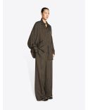 LOOSE-FITTING STRIPED SHIRT BROWN