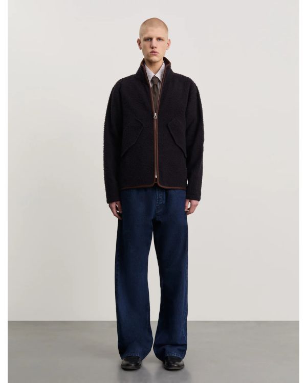 VESTE POLAIRE 1.0 BLEU MARINE ET MARRON 2