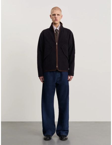 VESTE POLAIRE 1.0 BLEU MARINE ET MARRON