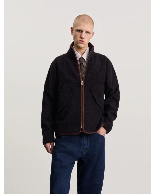 FLEECE JACKET 1.0 NAVY AND BROWN