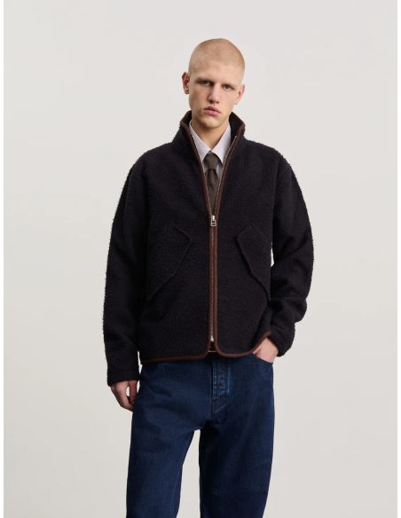 VESTE POLAIRE 1.0 BLEU MARINE ET MARRON