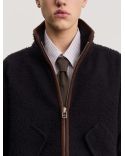 VESTE POLAIRE 1.0 BLEU MARINE ET MARRON