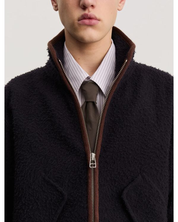 FLEECE JACKET 1.0 NAVY AND BROWN