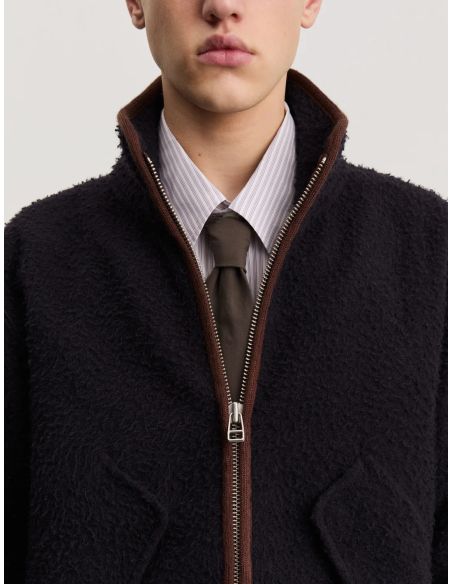 FLEECE JACKET 1.0 NAVY AND BROWN