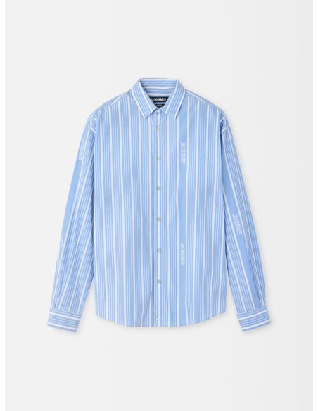 THE JACQUARD BLUE/WHITE SIMON BUSINESS LOGO SHIRT