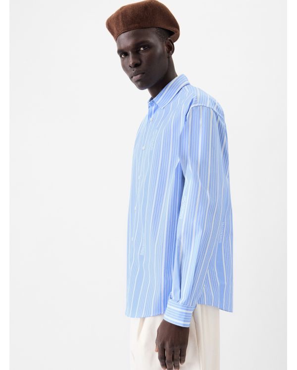 LA CHEMISE SIMON BUSINESS LOGO JACQUARD BLEU/BLANC 2
