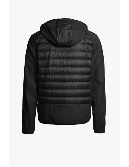 VESTE HYBRIDE À CAPUCHE EN NYLON POLAIRE NOLAN HOMME NOIR
