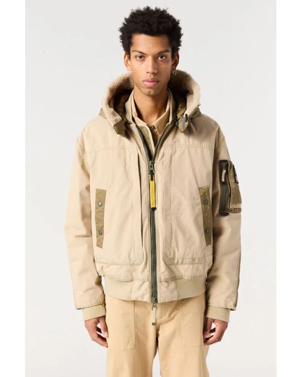 VESTE BOMBER À CAPUCHE GOLD B. HOMME BEIGE SUNKISSED EARTH