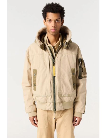 VESTE BOMBER À CAPUCHE GOLD B. HOMME BEIGE SUNKISSED EARTH