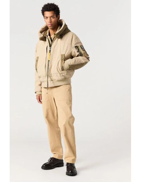 VESTE BOMBER À CAPUCHE GOLD B. HOMME BEIGE SUNKISSED EARTH