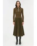 LIVANA KNIT COMBO TOP ALLIGATOR BROWN
