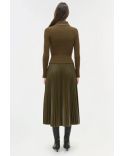LIVANA KNIT COMBO TOP ALLIGATOR BROWN