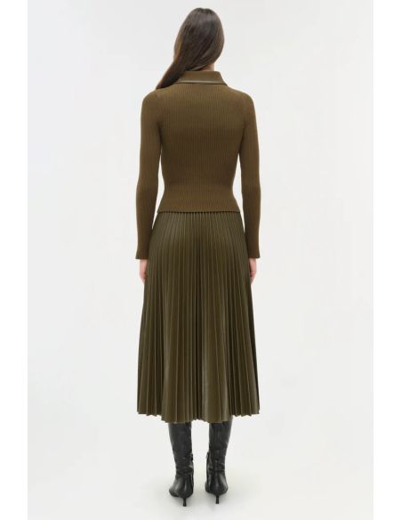 LIVANA KNIT COMBO TOP ALLIGATOR BROWN