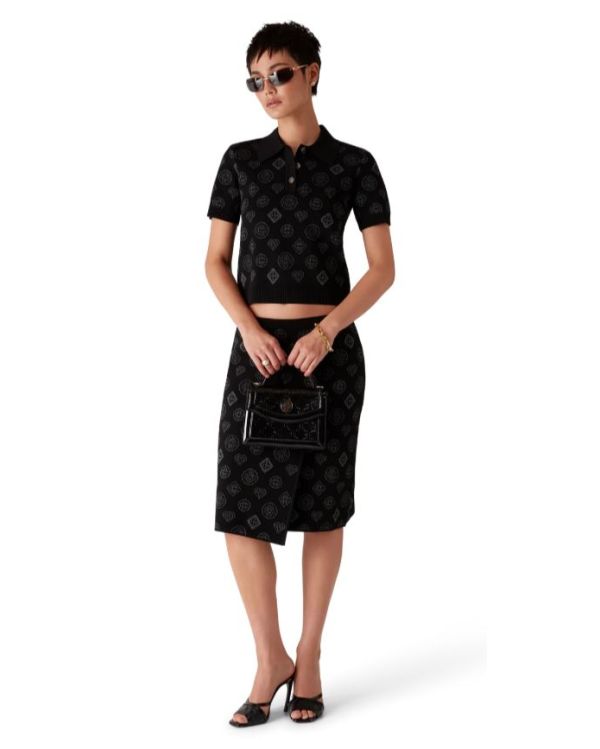 BLACK JACQUARD MONOGRAM POLO 2