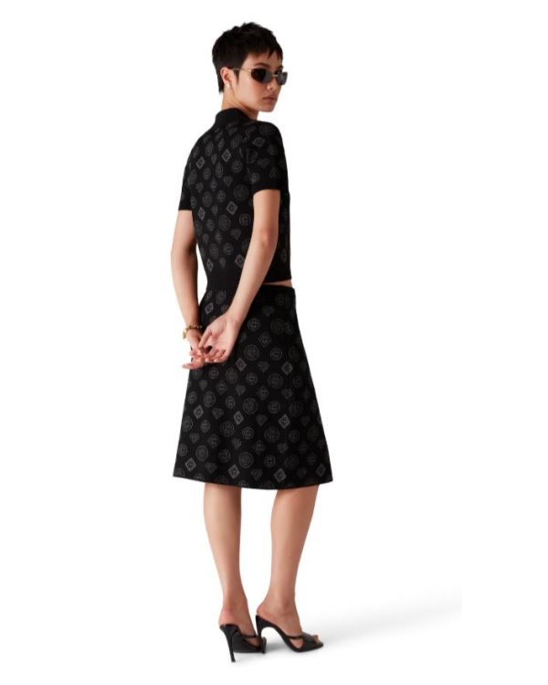 BLACK JACQUARD MONOGRAM POLO