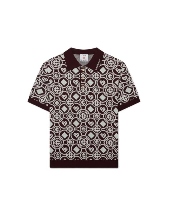 POLO TRICOT MONOGRAM BORDEAUX