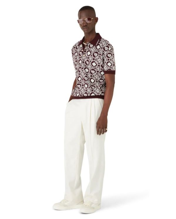 POLO TRICOT MONOGRAM BORDEAUX