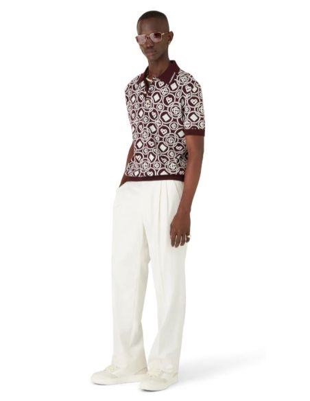 POLO TRICOT MONOGRAM BORDEAUX