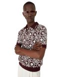 BURGUNDY MONOGRAM KNIT POLO
