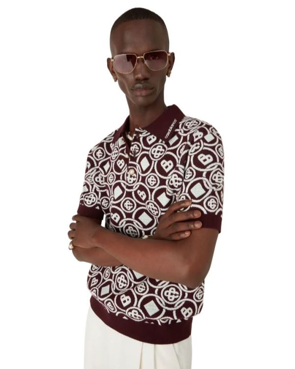 POLO TRICOT MONOGRAM BORDEAUX 2