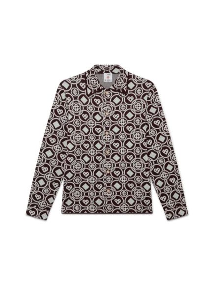 BURGUNDY MONOGRAM KNIT SHIRT