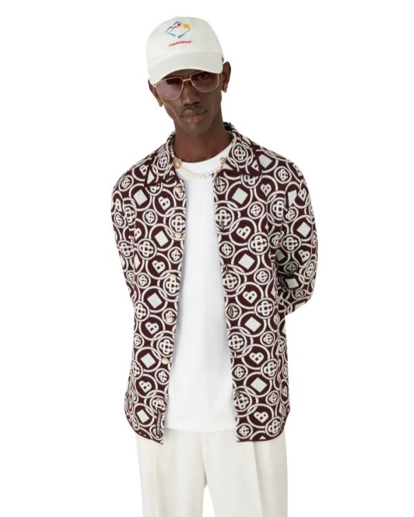 CHEMISE TRICOT MONOGRAM BORDEAUX
