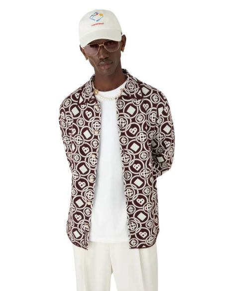 CHEMISE TRICOT MONOGRAM BORDEAUX