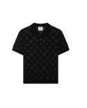 BLACK JACQUARD MONOGRAM POLO