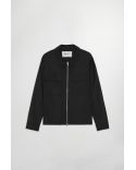 ALBAN BLACK TWO-WAY ZIPPER HYBRID JACKET