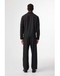 ALBAN BLACK TWO-WAY ZIPPER HYBRID JACKET