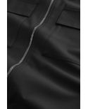ALBAN BLACK TWO-WAY ZIPPER HYBRID JACKET