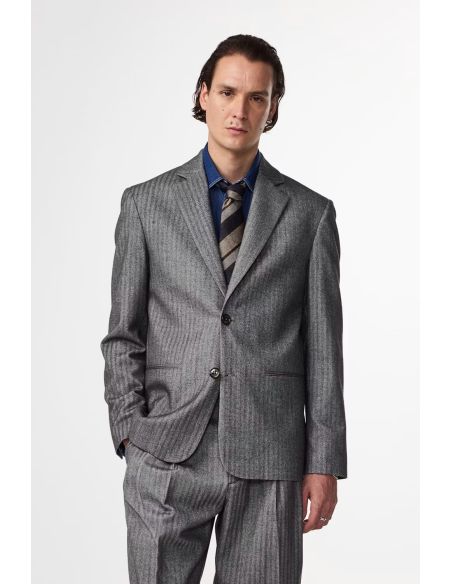 BLAZER À CHEVRONS TIMO NOIR CHINÉ