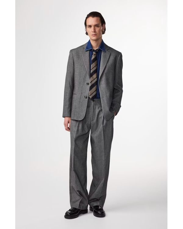 TIMO BLACK MELANGE HERRINGBONE BLAZER 2
