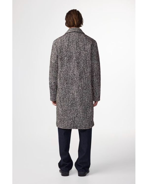 MANTEAU LAINE MÉLANGÉE FRANCO MARRON DEMITASSE