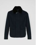 VESTE CACHEMIRE DOUBLE FACE BLEU FONCÉ