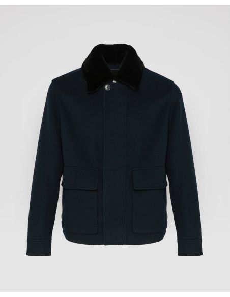 NAVY DOUBLE-FACED CASHMERE JACKET