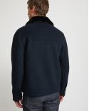VESTE CACHEMIRE DOUBLE FACE BLEU FONCÉ