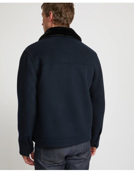 NAVY DOUBLE-FACED CASHMERE JACKET