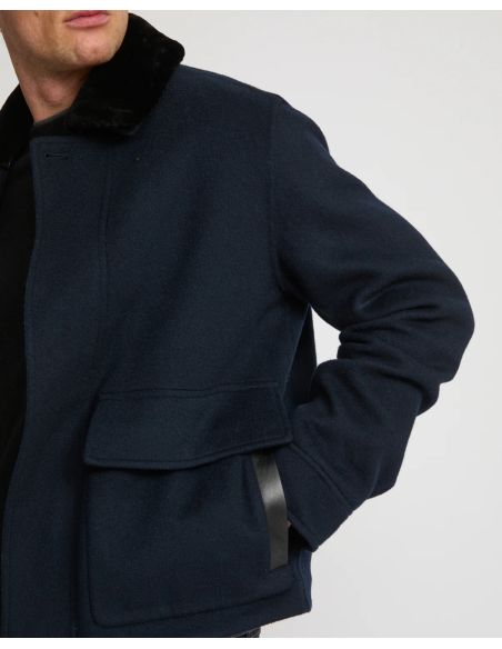 NAVY DOUBLE-FACED CASHMERE JACKET