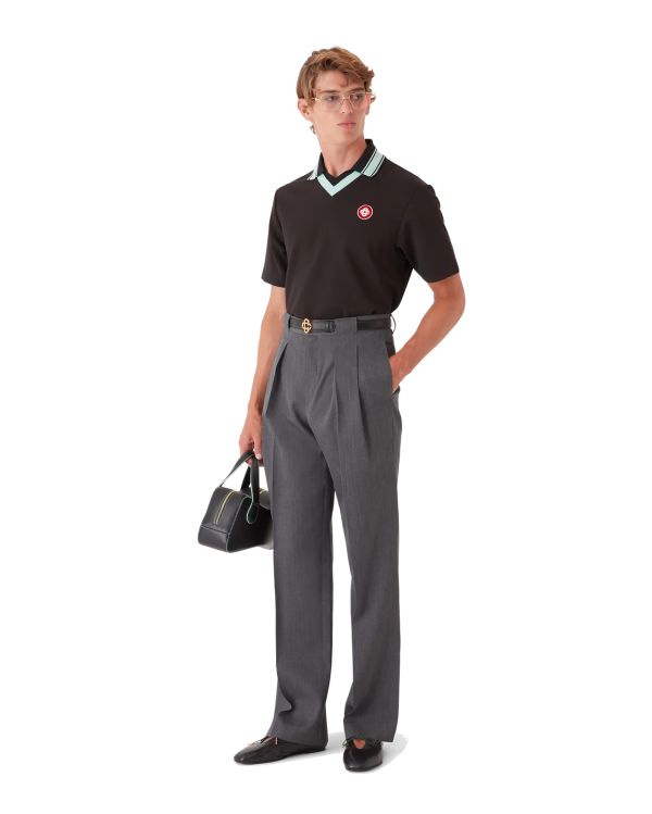 PANTALON TAILLEUR EN LAINE GRIS 2