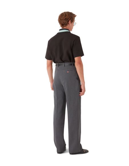 PANTALON TAILLEUR EN LAINE GRIS