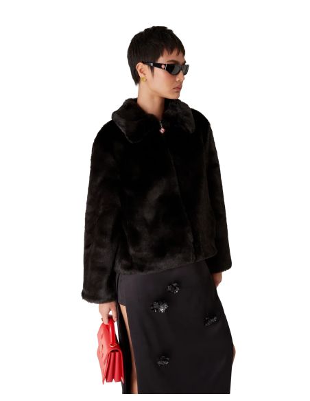 FAUX FUR JACKET BLACK