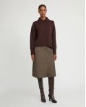 PULL À COL EN MAILLE CACHEMIRE MARRON FONCÉ