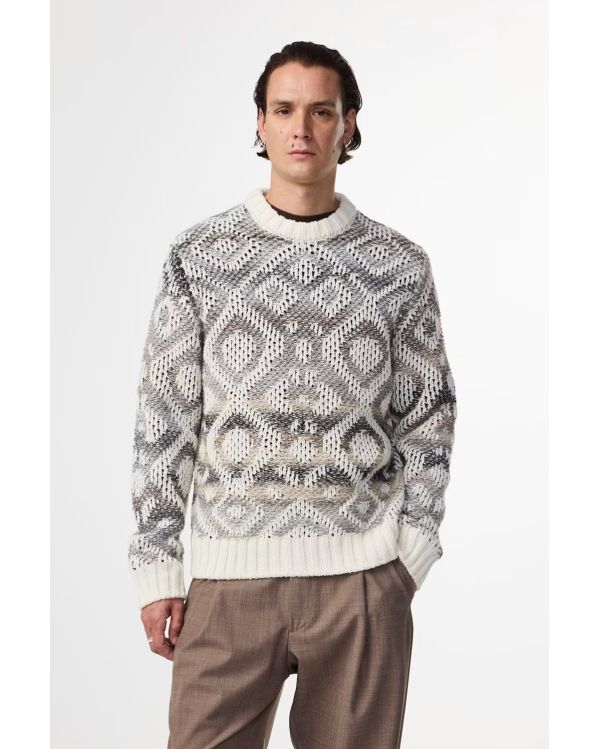 BRADY JACQUARD SWEATER IVORY