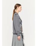 PULL TRICOT ARGYLE CACHEMIRE COL V GRIS