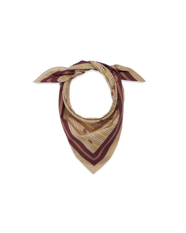 LE FOULARD RAYURE MONOGRAMME BEIGE