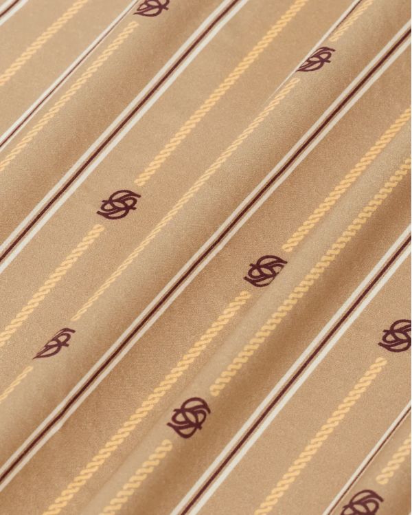 LE FOULARD RAYURE MONOGRAMME BEIGE