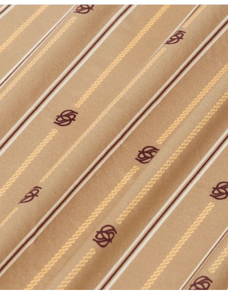 LE FOULARD RAYURE MONOGRAMME BEIGE