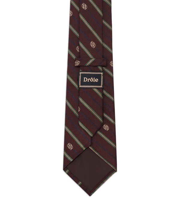 LA CRAVATE RAYURES MONOGRAMME VIN