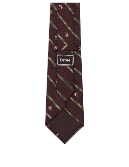 LA CRAVATE RAYURES MONOGRAMME VIN